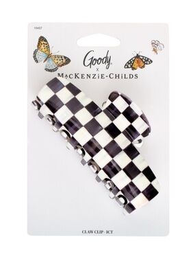 Mackenzie-Childs x Goody Black White Large Claw Clip Courtly Check
